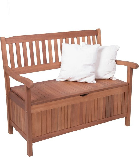Garden Pleasure Gartenbank Houston 2-Sitzer aus Eukalyptus-Holz in Braun, B/H/T: 107 x 90 x 59 cm - Bild 1