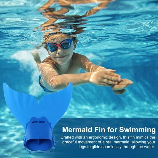ZTTO Meerjungfrauenflosse, Schwimmtraining, verstellbar, blau - Bild 3