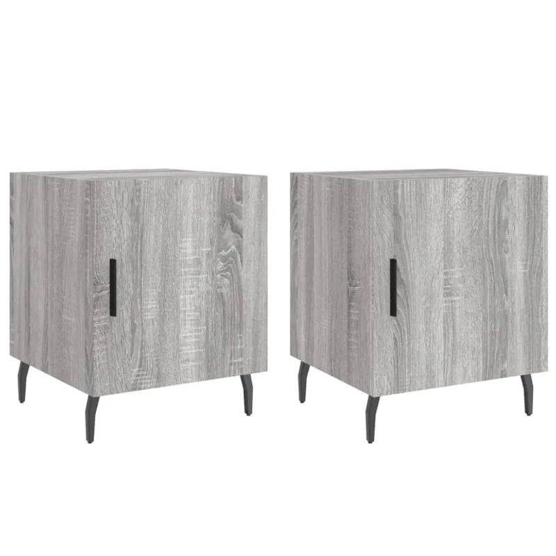 Vidaxl Set 2 Nachttische Modern in Grau, B/T/H: 40 x 40 x 50 cm - Bild 2