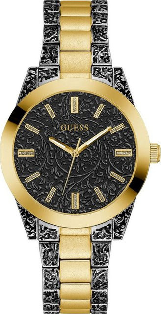 Guess Damenuhr, Quarz, Edelstahl, Bicolor, Schwarz, 40 mm - Bild 1