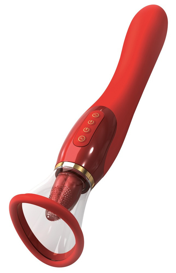 Pipedream Saug-Vibrator Her Ultimate Pleasure 24k Gold Luxury Edition in Rot und Gold, Länge: 25,4 cm - Bild 3