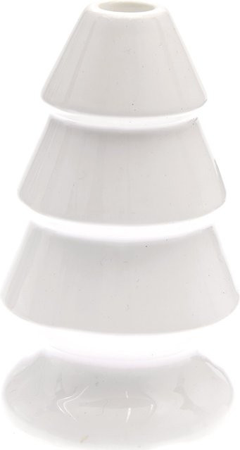Rico Design Keramik-Kerzenhalter Tanne in Weiß für Stabkerzen, Höhe: 16 cm - Bild 1