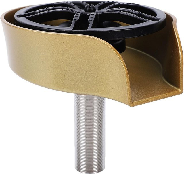 Koogeelife Glasreiniger für Küchenspüle mit 360 Grad drehbarem Auslauf und ausziehbarem Sprühkopf, Beige/Gold - Bild 1
