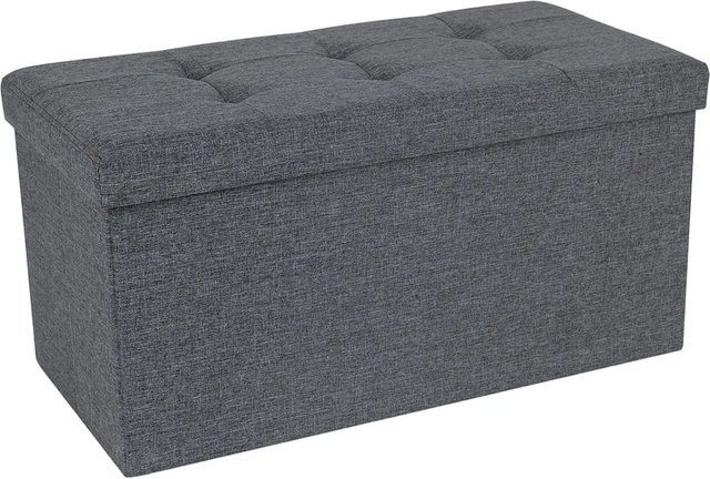 Songmics Bank mit Stauraum in Dunkelgrau, B/H/T: 76 x 38 x 38 cm - Bild 1