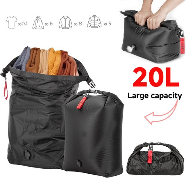 SCANDIHOME Vakuum-Kompressions-Aufbewahrungstasche aus Stoff, wasserdicht und staubdicht, Schwarz oder Weiß, B/T/H: 60,0 x 30,0 cm - Bild 1
