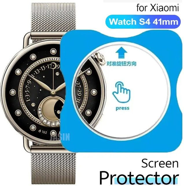 Displayschutzfolie Xiaomi Watch S4 41mm, gehärtetes Glas, transparent - Bild 1