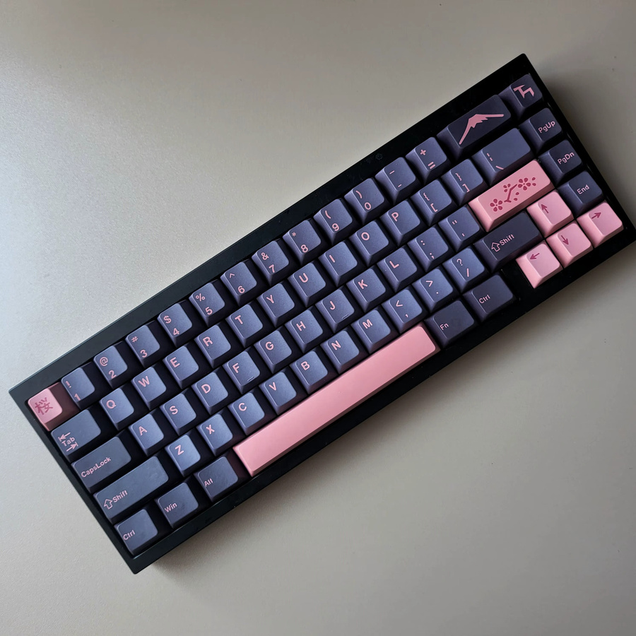 Jaycomia Nacht Sakura PBT Tastenkappen im Kirschprofil mit verschiedenen Sprachlayouts für MX-Schalter - Bild 3
