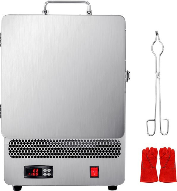 SucceBuy Elektrischer Schmelzofen aus Edelstahl mit 1500 W für Metall, Ton und Glasur in Silber - Bild 1