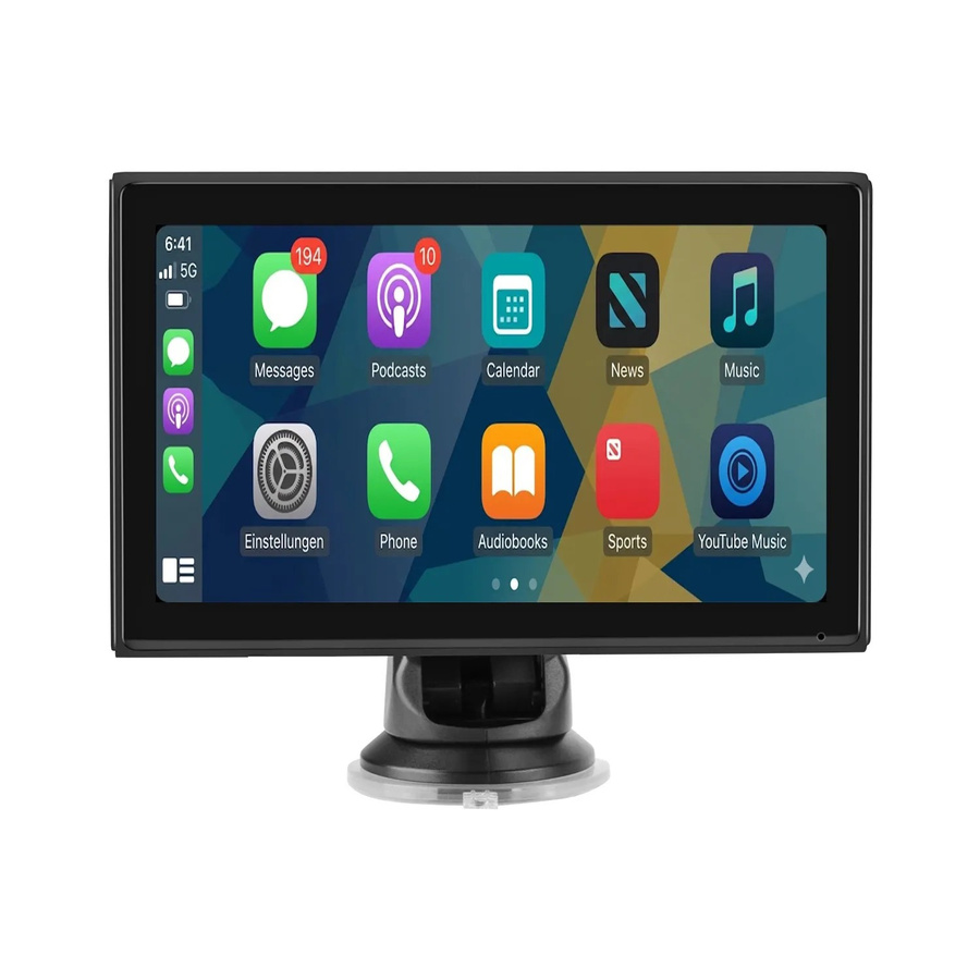 Junsun Carplay Display mit GPS, 7 Zoll, Schwarz, 1DIN und 2DIN kompatibel - Bild 2