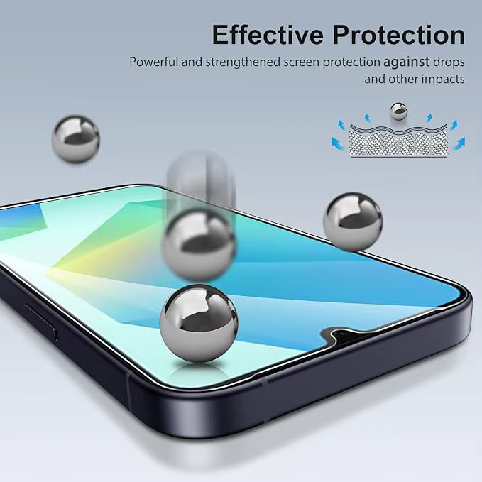 3er-Pack Displayschutzfolie aus gehärtetem Glas für Samsung Galaxy A16 5G, transparent - Bild 2