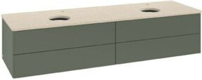 V&B Waschtischunterschrank Antao ohne Frontstruktur in Grau-Grün lackiert, B: 160 cm, T: 50 cm - Bild 1