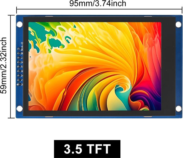 AOKIN 3,5 Zoll TFT Touch Screen Modul LCD Display Shield mit SPI Schnittstelle für Arduino R3 in Blau - Bild 1