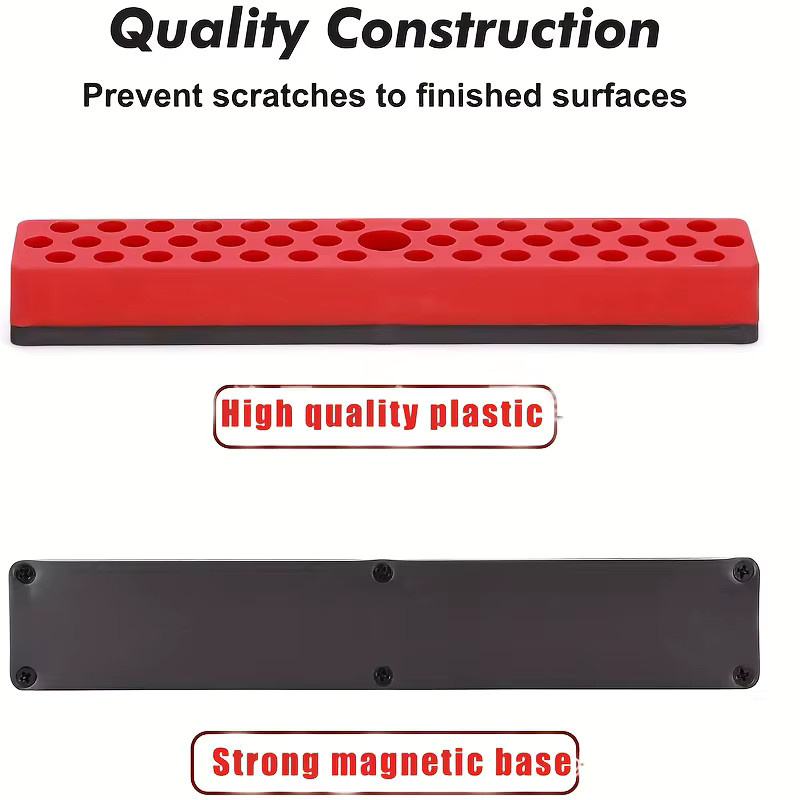 Magnetische Aufbewahrungsbox für 43 Bits mit Sechskantkopf in Rot, passend für 1/4-Zoll-Schraubendreherköpfe - Bild 4