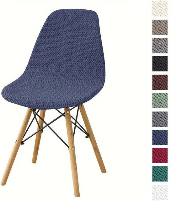 Yiran Furniture T-förmiger Schalenstuhlbezug für Eames Esszimmerstühle, navy blau, B/T/H: 40 x 40 x 22 cm - Bild 1