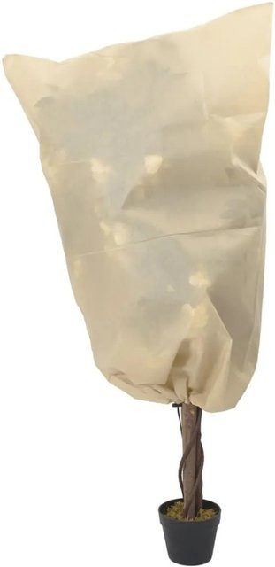 vidaXL Wintervlies mit Kordelzug in Beige, 12 Stück, 70 g/m², B x B: 0,8 x 0,8 m - Bild 1