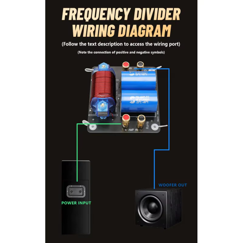 WMAT DIY Subwoofer-Frequenzweiche für 12, 15 oder 18 Zoll Tieftöner zur High-Fidelity Bühnen-Audio-Modifikation - Bild 3