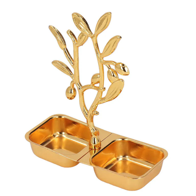 GoolRC Serviertablett aus Edelstahl in Gold im skandinavischen Stil als rechteckige Snackschale für Feiern und Hochzeiten - Bild 2