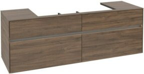 Villeroy & Boch Waschtischunterschrank Collaro in Braun Matt mit integrierter LED-Beleuchtung und Innenschubladen, B/T/H: 160 x 54,8 x 50 cm - Bild 1