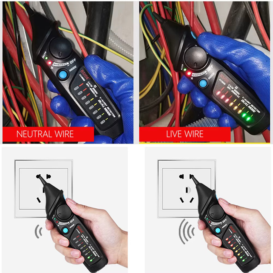BSIDE Schaltkreis-Sicherheitsprüfungsset AVD06 mit Spannungsdetektor, Steckdosentester, RCD-Test, NCV und Durchgangsprüfung zur Neutral- und Live-Drahtprüfung - Bild 3