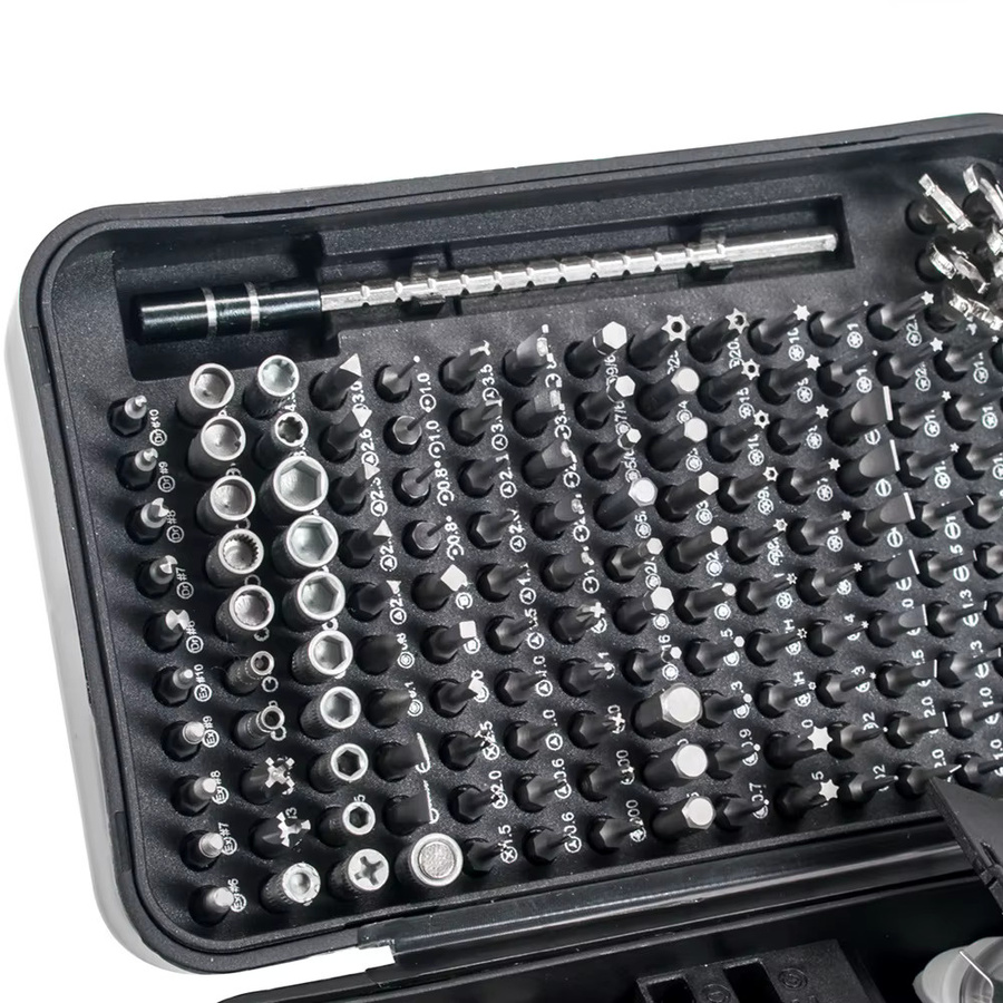 ZJMZYM 170-in-1 Präzisions-Schraubendreher-Set mit magnetischen Bits in Grau und Schwarz für Computer und Telefon Reparaturen - Bild 3