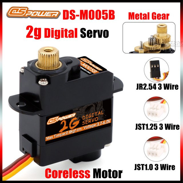DSpower 2g Metal Gear Coreless Motor Micro Digital Servo, JR/JST1.0/JST1.25 Stecker - Bild 1