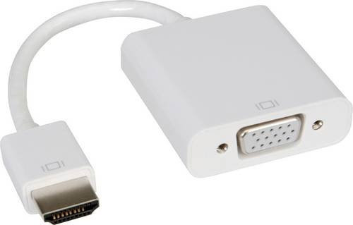 Roline HDMI auf VGA Adapterkabel HDMI-A Stecker zu VGA 15pol. Buchse, Weiß, 0,15 m - Bild 1