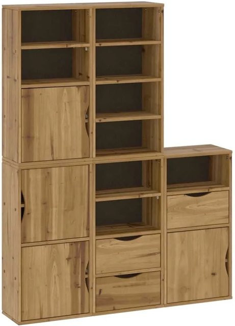 5er-Set vidaXL ODDA Beistellschränke aus Massivholz Kiefer in Natur/Braun, B/T/H: 40 x 24 x 79 cm - Bild 1