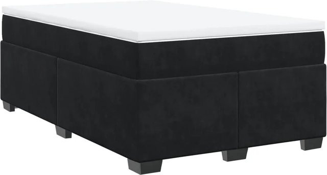 vidaXL Boxspringbett Hybrid mit Matratze und Taschenfederkern in Schwarz, B/T: 120 x 190 cm - Bild 1
