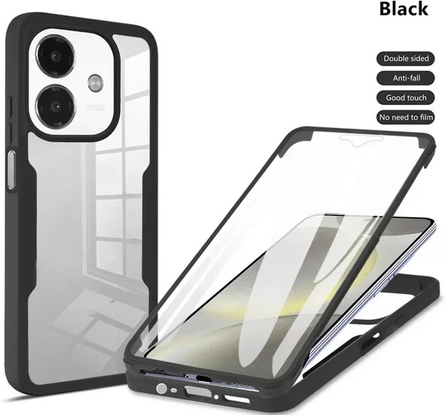 3in1 Schutzhülle für OPPO mit 360 Grad Rundumschutz und HD Displayschutz in Transparent - Bild 1