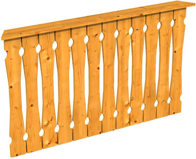 Skan Holz Balkonschalung Brüstung aus Fichte und Eiche in Eiche hell, B: 150 cm, H: 96 cm - Bild 1