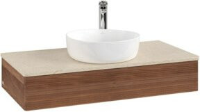 V&B Waschtischunterschrank Antao mit Frontstruktur in Weiß, B/T/H: 100 x 50 x 19 cm - Bild 1
