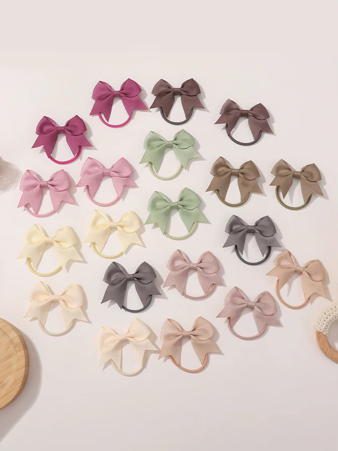 BABY BOWS Haargummis Ripsband Schleifen, 20 Stück, Kinder - Bild 1