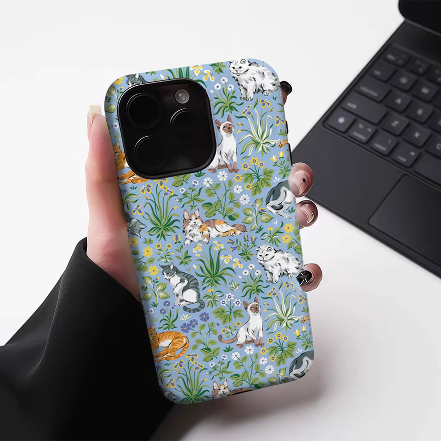 Robuste Gartenkatzen Handyhülle für iPhone 17 16 15 14 13 Pro Max Plus mit Magnetfunktion in Multicolor - Bild 4