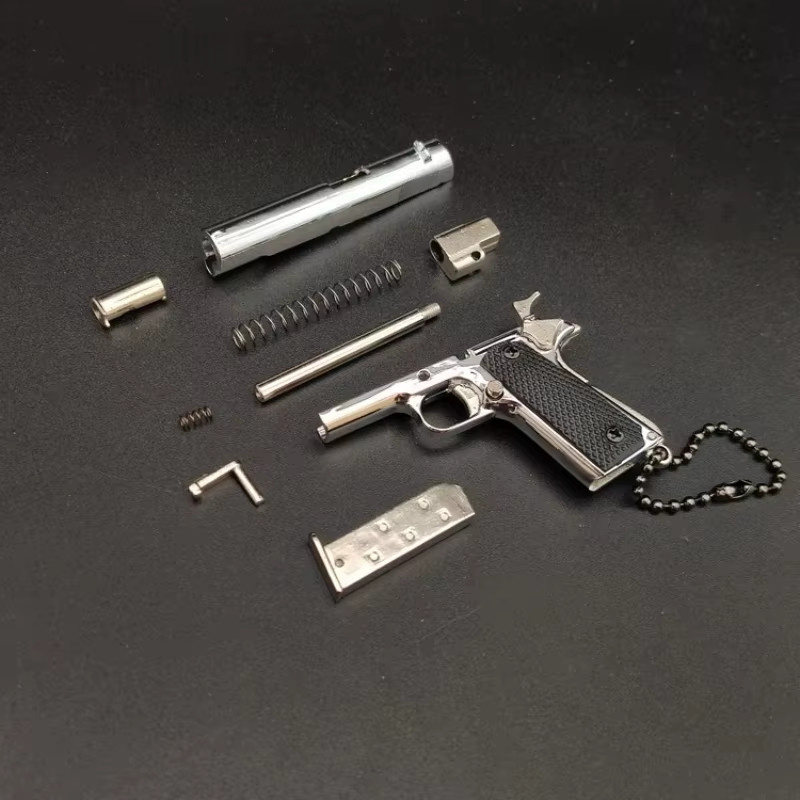 NOCCLILI 1911 Pistolenmodell-Schlüsselanhänger, 1:3 Vollmetall, abnehmbares Dekompressions-Gadget - Bild 2