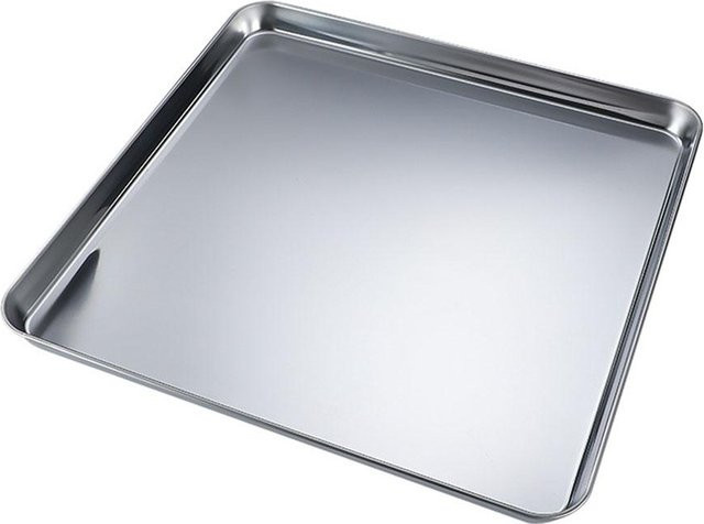 Backset aus Edelstahl in Silber, quadratisch, B/T/H: 25 x 25 x 5 cm - Bild 1
