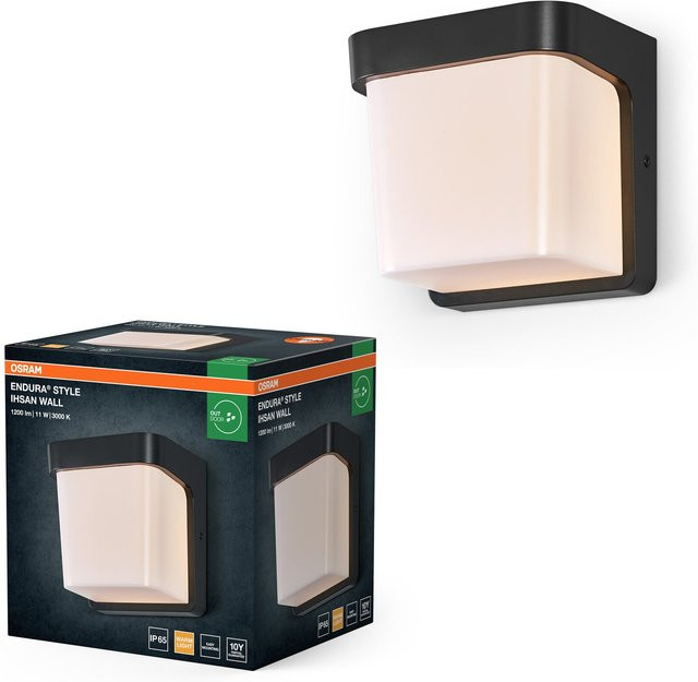 Osram Endura Style Ihsan Wall LED Außenleuchte in Dunkelgrau mit 11W, 550lm und warmweißem Licht (3.000K), IP65 Schutzklasse - Bild 1