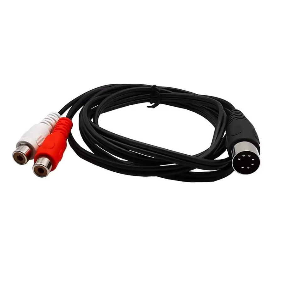 BSN DIN 7-poliges auf 2 Cinch-Lotus Adapterkabel Stecker auf Buchse für Vintage-Audioausrüstung - Bild 1