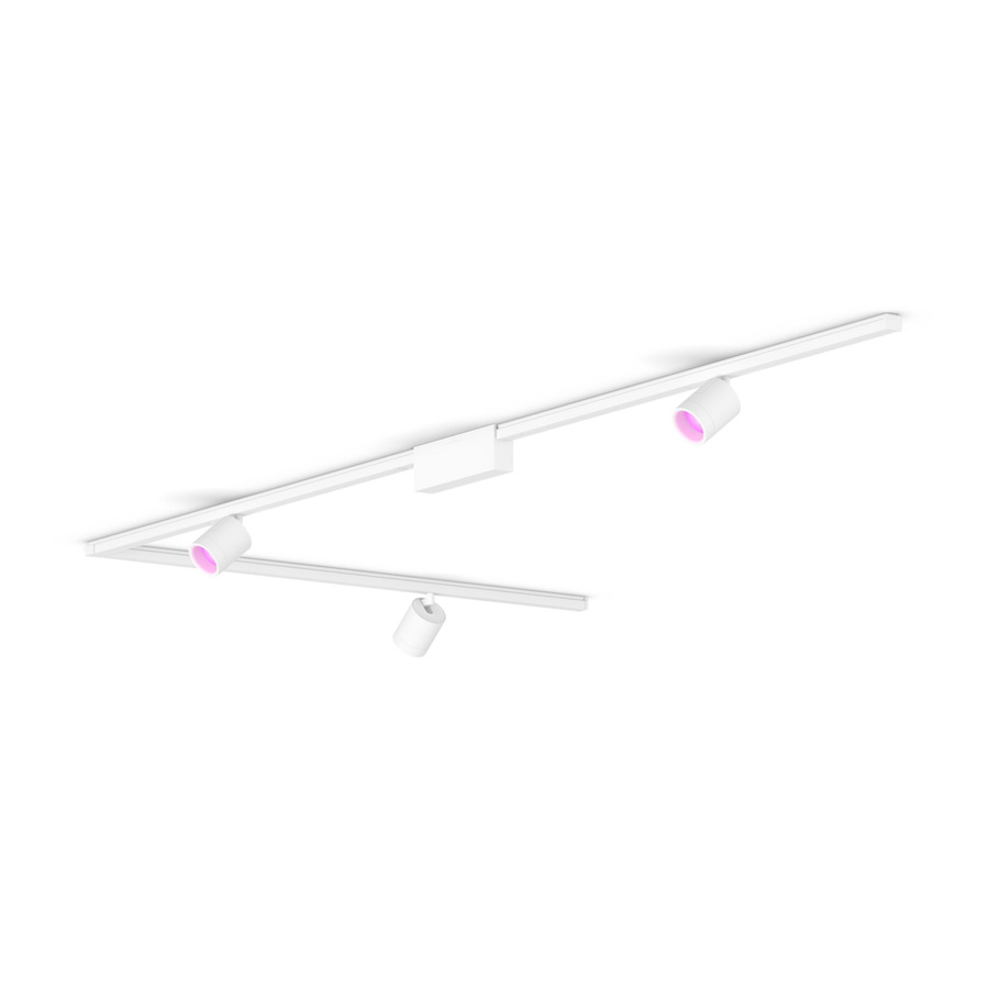 Philips Hue Perifo Basis-Set L-förmige Deckenleuchte in Weiß mit 3 LED Spots und Track-System - Bild 1