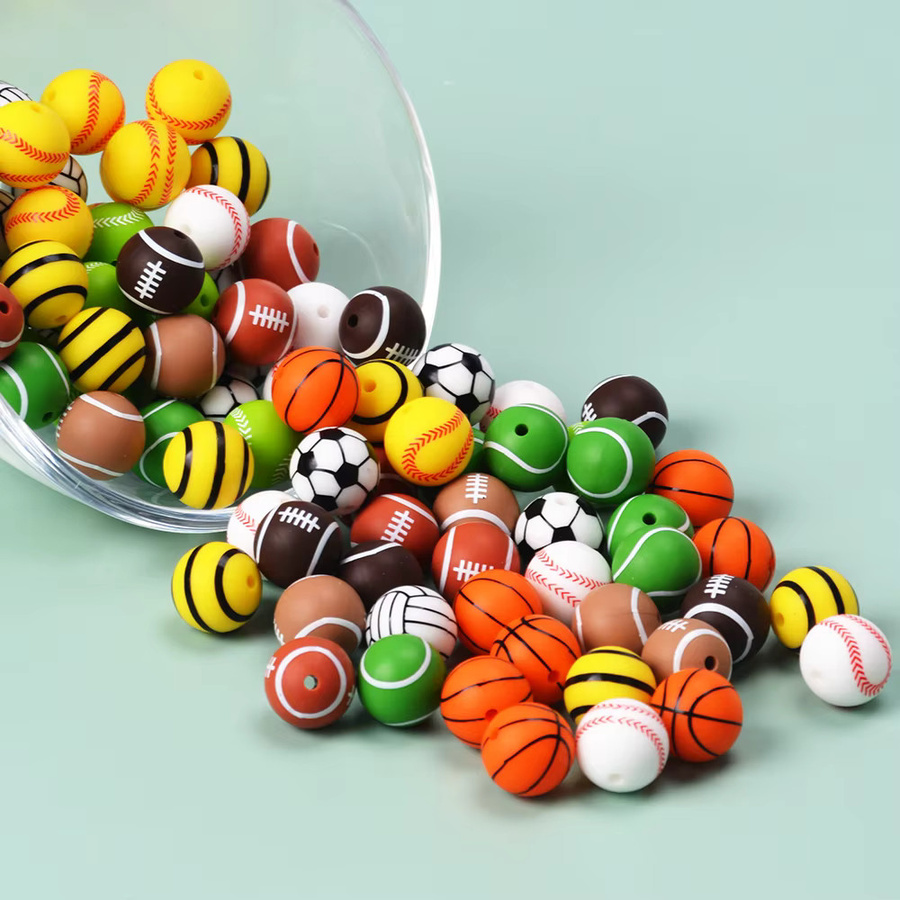 Lofca Silikon Perlen, rund, 15mm, Bunt, Unisex - Bild 1