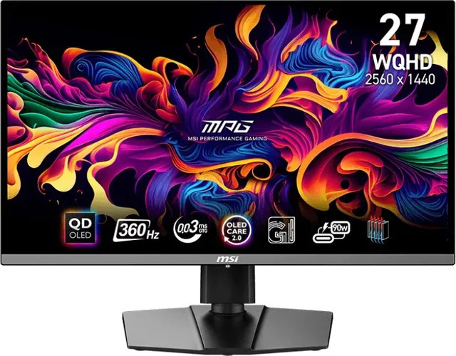 MSI MPG 271QRXDE QD-OLED Gaming-Monitor, 67,3 cm (26,5 Zoll), WQHD, 360Hz, Schwarz - Bild 1