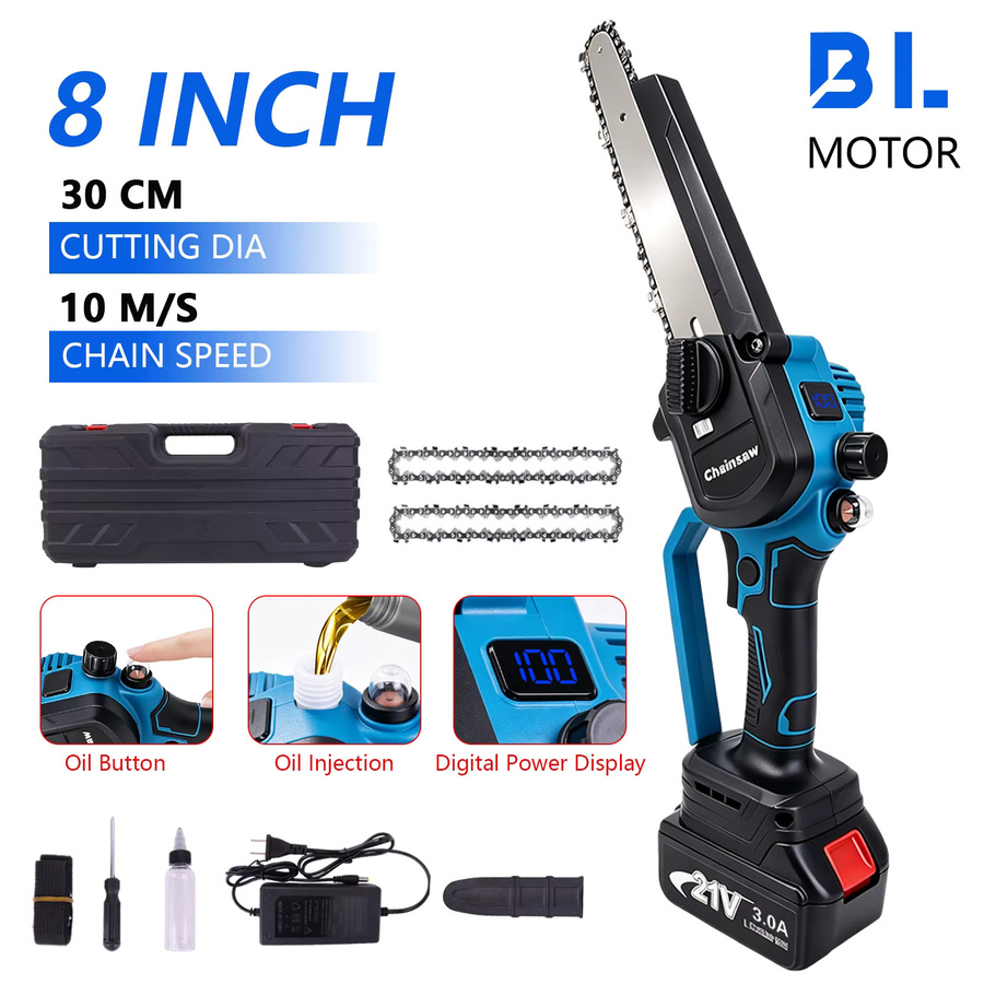 Makita 8-Zoll Akku-Elektrosäge mit automatischer Ölschmierung in Blau für Makita LXT 18V Akkus - Bild 2