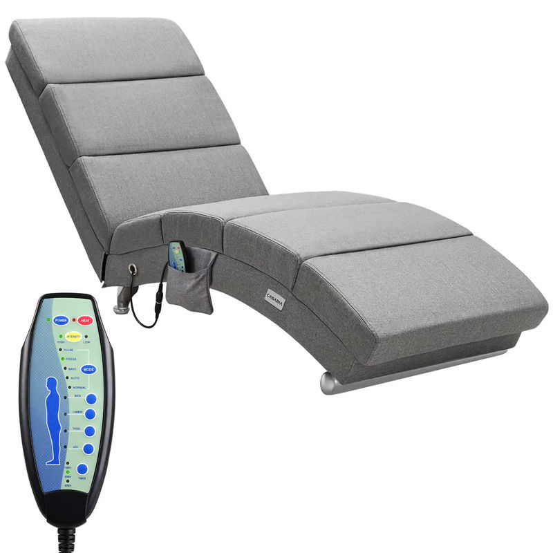 Casaria Relaxliege London Grau mit Massage- und Heizfunktion und motorisierter Liegefunktion - Bild 3