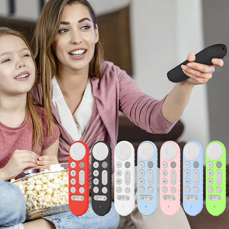 Silikon Anti-Slip Schutzhülle für Google TV Streamer 4K Sprachfernbedienung in Pink - Bild 2