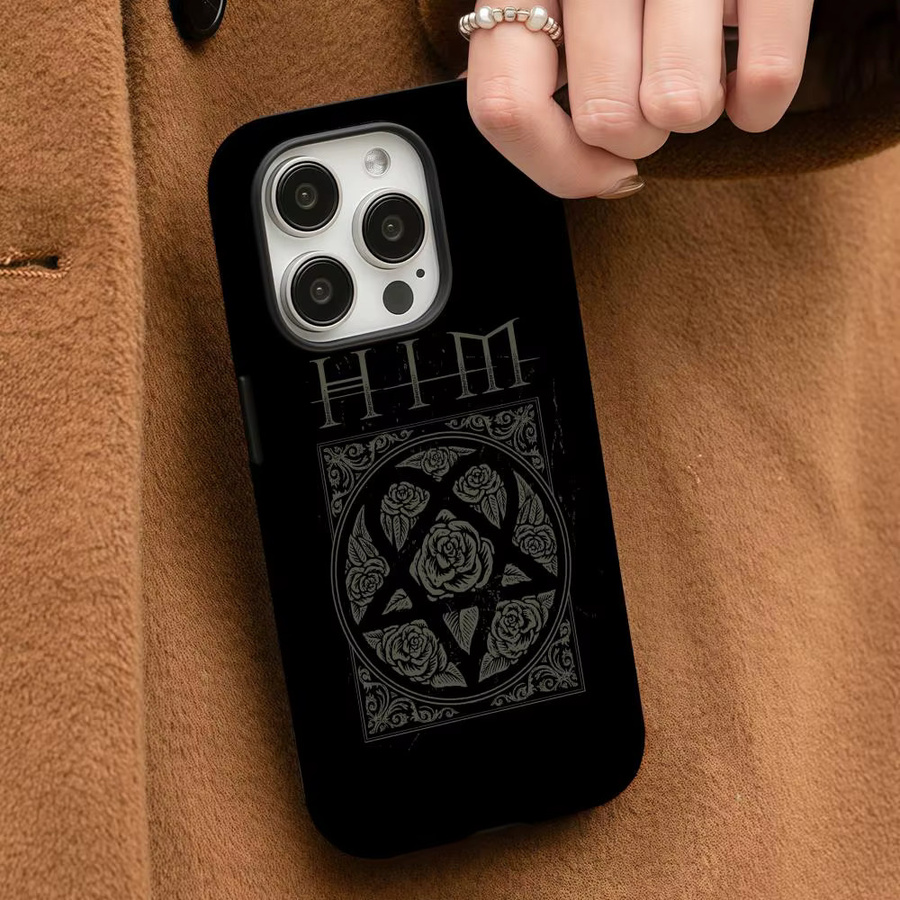 Ville Valo H-HIM22 Handyhülle für iPhone 17 16 15 14 13 12 Pro Max Plus glänzende HD-Doppelschicht-Flüssighartschale in Schwarz oder Weiß - Bild 3