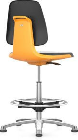 bimos Arbeitsstuhl Labsit mit Stoff Sitzschale in Orange und Gleitern - Bild 1