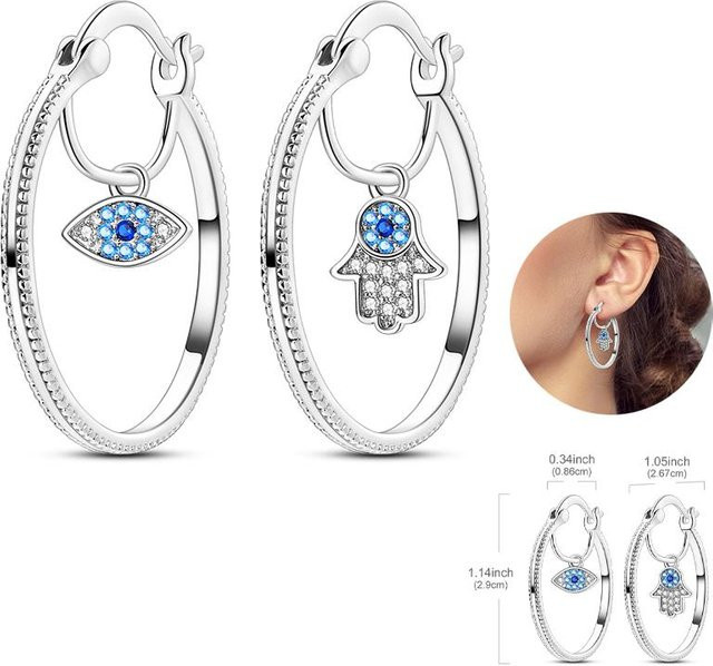 Ohrringe 925 Silber, Zirkonia, Unisex - Bild 1