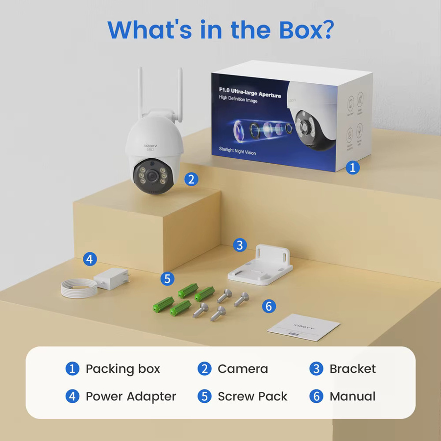 XIAOVV 4G SIM Outdoor-Sicherheits-PTZ-Kamera mit 3MP Starlight-Sensor, IP66 wasserdicht, Zwei-Wege-Audio und Bewegungserkennung in Weiß - Bild 6