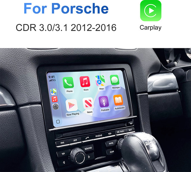Ezonetronics Kabelloser CarPlay und Android Auto Decoder Box für Porsche CDR 3.0 3.1, Farbe: Schwarz, passend für 911, Cayenne, Cayman, Boxster und Panamera (2012-2016) - Bild 1