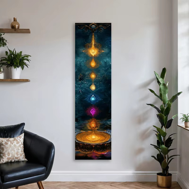 VIKAMA Chakra-Energie-Wandteppich mit Mandala-Design in Multicolour, Rechteckig, Breite: 130 cm, Höhe: 30 cm - Bild 4