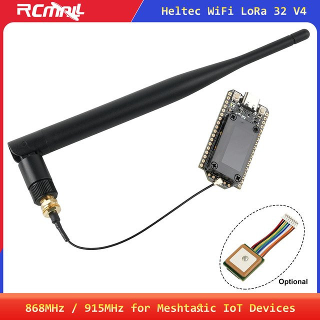 Heltec LoRa32 V4 Meshtastic Dev-Board mit GPS, ESP32, WiFi, Bluetooth und 0,96 Zoll OLED Display in Schwarz - Bild 1